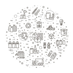 Garbage Vector Line Icons Set. Garbage icons set