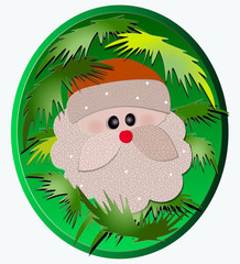 Santa Claus medallion in an oval vector