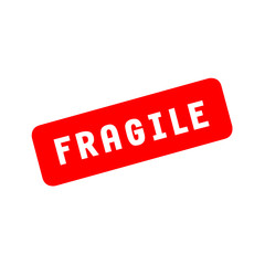 Rubber stamp with text fragile
