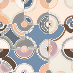 Seamless Repeating Retro Pattern With Circles