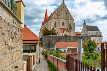 Beautiful picturesque cityscape of historic medieval town Znojmo, Czech Republic, Europe