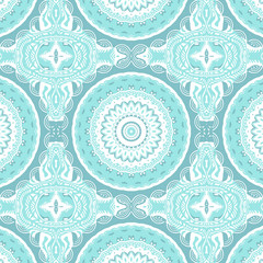 Mandala Pattern Pastel Blue Turquoise