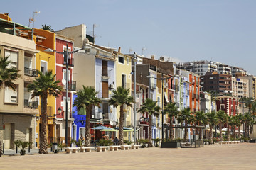 Fototapeta na wymiar Embankment in Villajoyosa. Province of Alicante. Spain