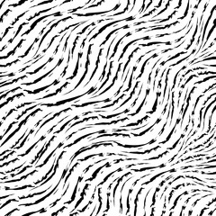 Seamless vector pattern of torn lines on a white background. Monochrome print. Diagonal torn lines texture for clothes or curtains.