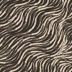 Seamless vector pattern of bleige diagonal stripes on a brown background. Texture for fabric or packaging smooth lines on a brown background with torn edges.