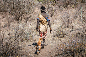 Datooga hunter on a trail