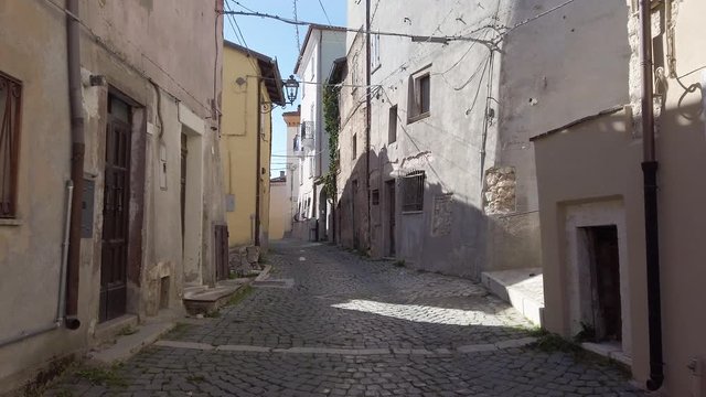 Scenic morning sight in Ovindoli, province of L'Aquila, Abruzzo, central Italy.  October-23-2019