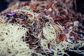 Closeup of ready to eat noodles