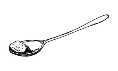 spoon cutlery. sketch isolated vector