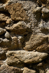 18-07-23 Saint Malo, France - Detail of a sandstone wall as part of a city fortification