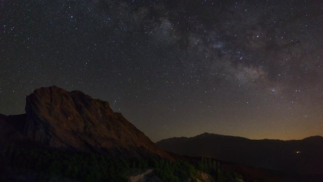 Starry sky and rocks of the Alamut Valley. Iran
