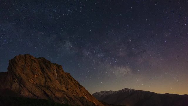 Starry sky and rocks of the Alamut Valley. Iran