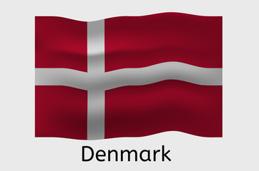 Danish flag icon, Denmark country flag vector illustration