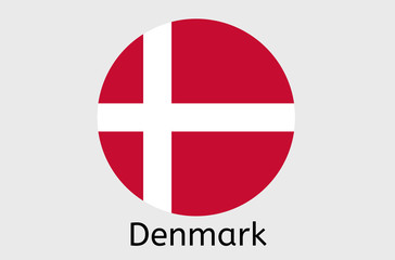 Fototapeta premium Danish flag icon, Denmark country flag vector illustration