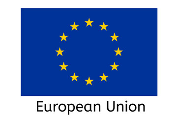 European flag icon, European Union country flag vector illustration