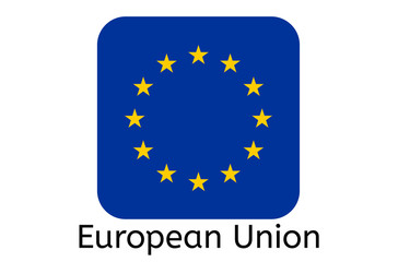European flag icon, European Union country flag vector illustration