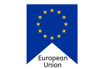 European flag icon, European Union country flag vector illustration