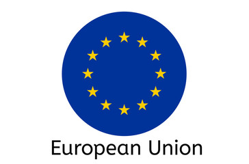 European flag icon, European Union country flag vector illustration
