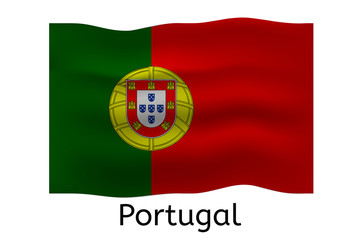 Portuguese flag icon, Portugal country flag vector illustration