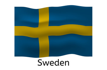 Swedish flag icon, Sweden country flag vector illustration