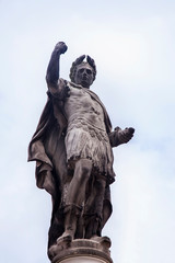 Antique statue of Roman dictator, politician, historian and military  general Gaius Julius Caesar