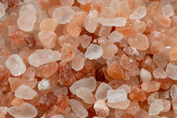 Pink himalayan salt crystals macro pattern