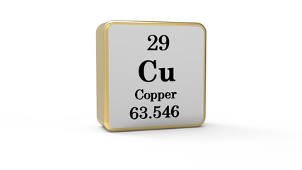 3d Copper Element Sign. Stock image	