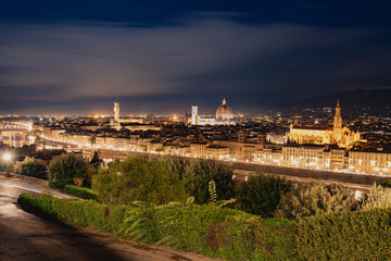 Night view of Florence. Illuminations