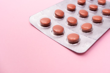 A blister pack of pills, tablets of biologically active additives, food dietary supplement for...