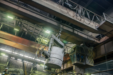 Modern large aluminum foundry. Production workshop with special equipment