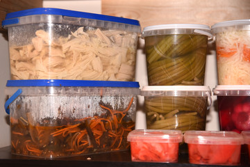 Vegetables and fruits in brine