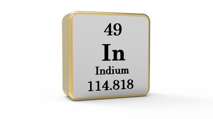 3d Indium Element Sign. Stock image	