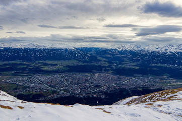 winter in the mountains over innsbruck