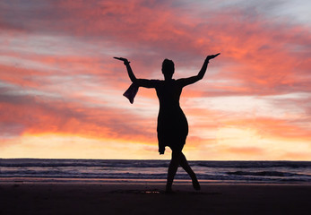 Woman  as dancing Shiva Goddess  pose