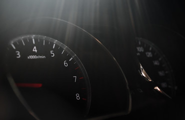 The sign and symbol on car dashboard