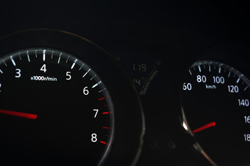 Fototapeta premium The sign and symbol on car dashboard