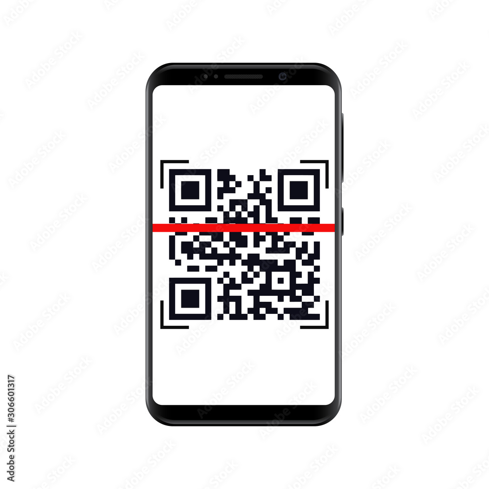 Poster Quick Response Code, QR code for smartphone – for stock