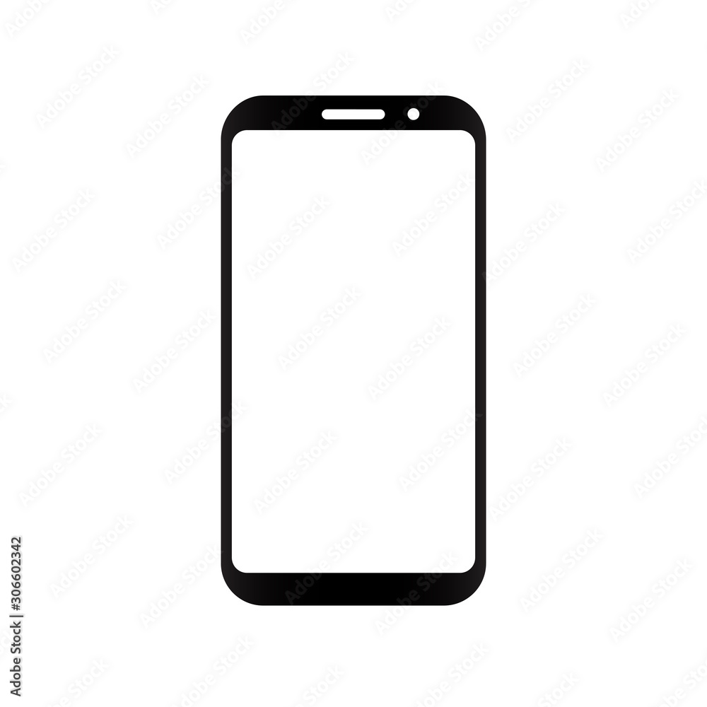 Aufkleber black smartphone with empty touch screen, model mobile - stock vector