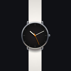 modern classic watch on black background