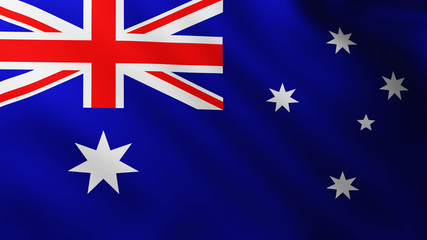 Large Australian Flag background in the wind