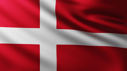 Fototapeta premium Large Flag of Denmark background in the wind