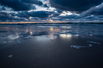 Dark sundown at the sea.