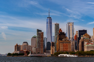 Fototapeta premium Widok na południowy Manhattan z rzeki Hudson