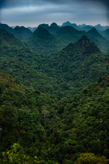 Halong Mountains Cat Ba, view from the Ngu Lam peak in the Kim Giao forest