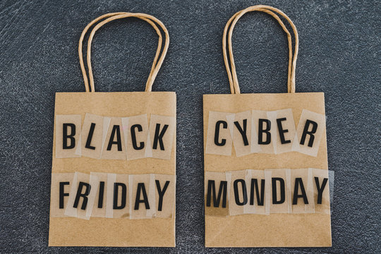 black friday and cyber monday shopping bags