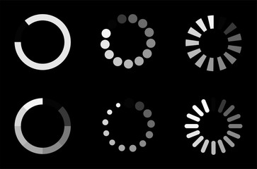 Concept loader icon vector circle button. Indicator for the loading process.