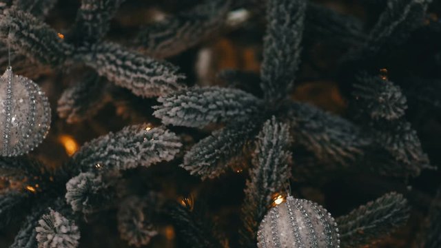 view of Christmas tree silver toys