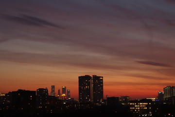 Fototapeta premium City at sunset in Moscow