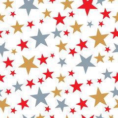Seamless Christmas star wrapping paper pattern