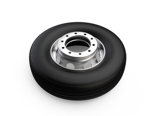 Truck Wheel On Aluminum Hub With Tire 3d Render